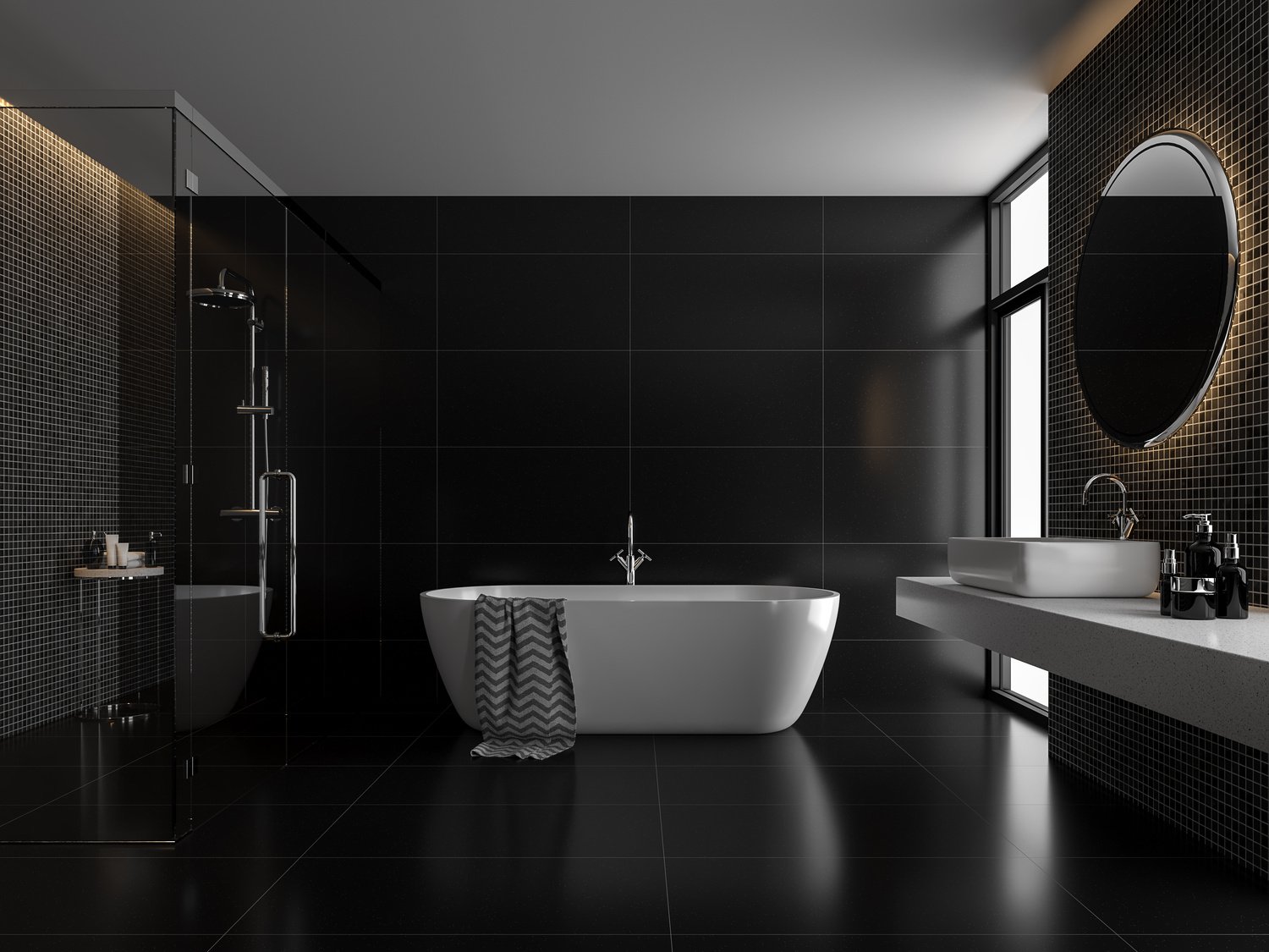 Modern Black Bathroom Interior