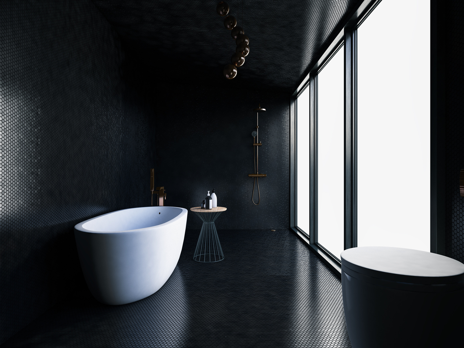 Modern Black Bathroom